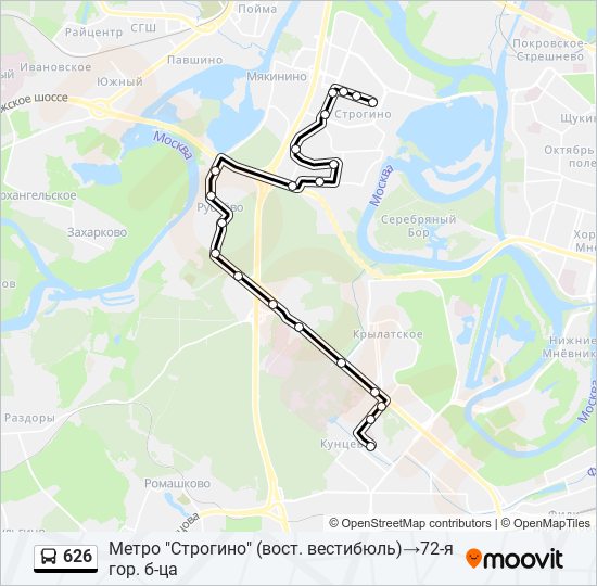 626 bus Line Map