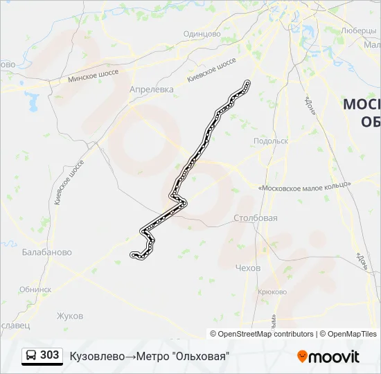 303 Bus Line Map