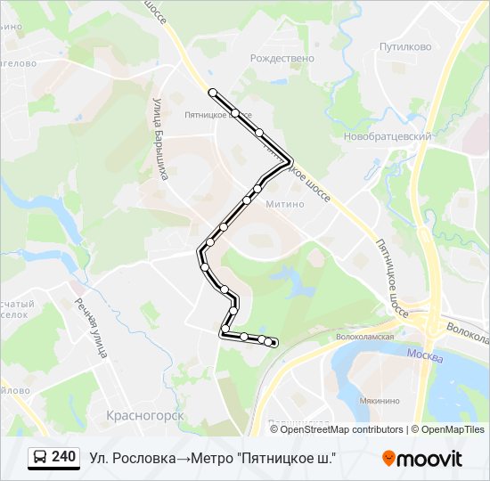 240 bus Line Map