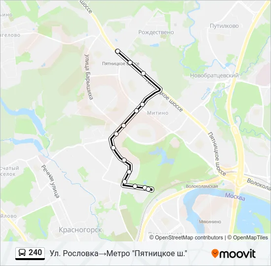 240 Bus Line Map