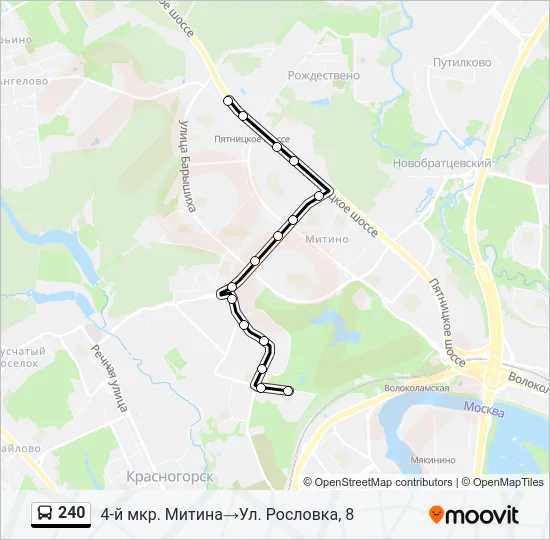 240 Bus Line Map