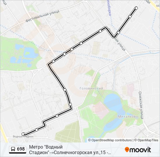 698 bus Line Map