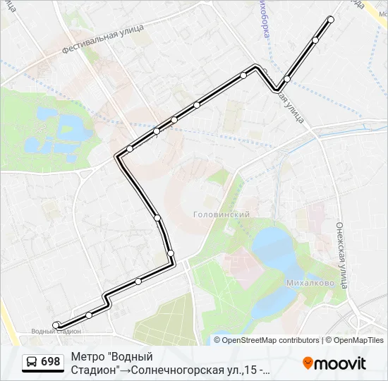 698 Bus Line Map