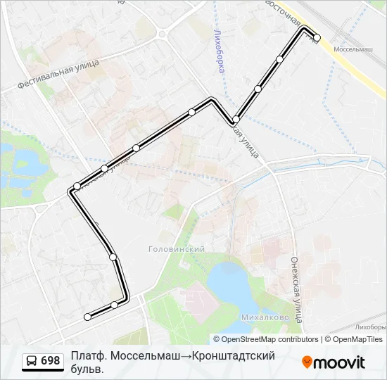 698 Bus Line Map