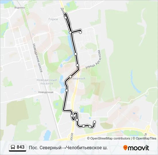 843 Bus Line Map