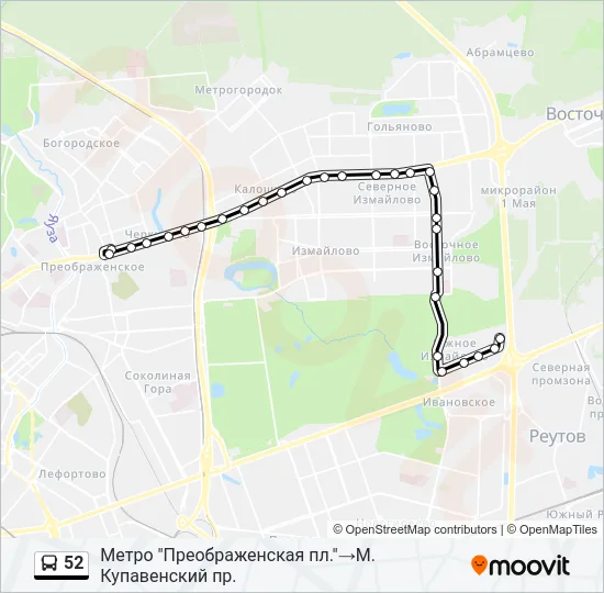 52 Bus Line Map