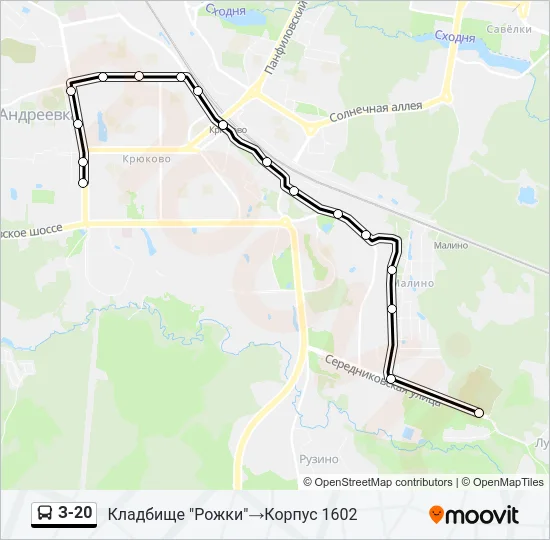 З-20 Bus Line Map