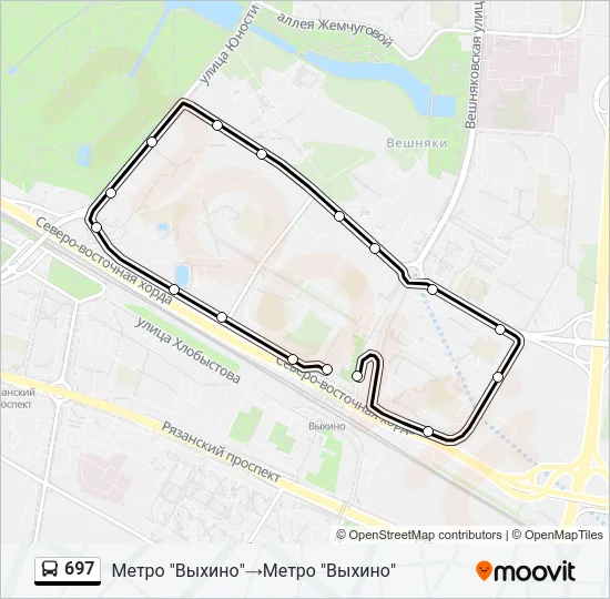 697 Bus Line Map