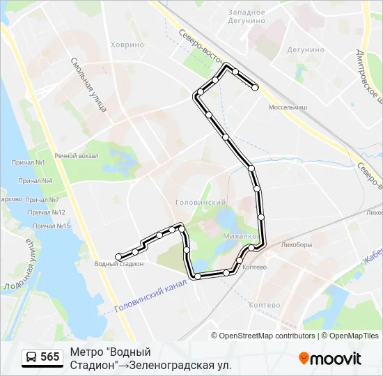 565 Bus Line Map