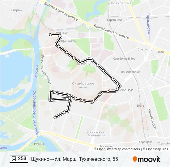 253 Bus Line Map