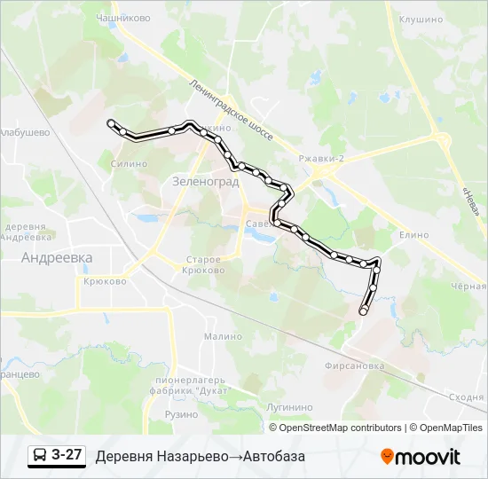 Автобус З-27: карта маршрута