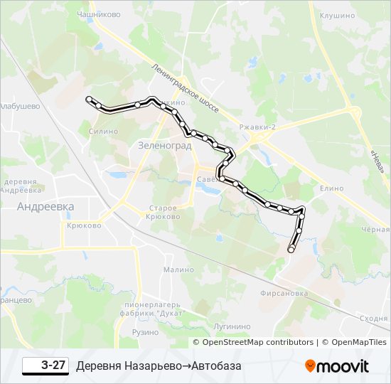 Автобус З-27: карта маршрута