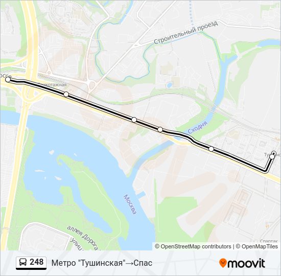 Автобус 248: карта маршрута