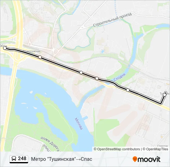 Автобус 248: карта маршрута