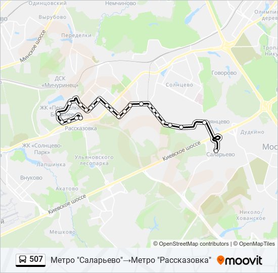 507 bus Line Map