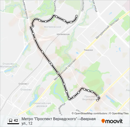 42 Bus Line Map