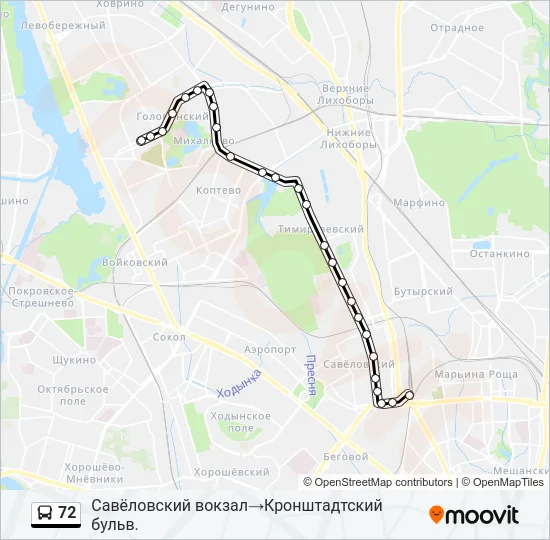72 Bus Line Map