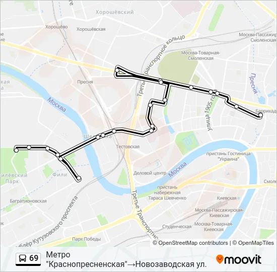 69 Bus Line Map