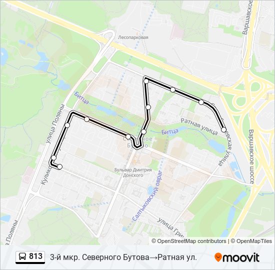 813 bus Line Map