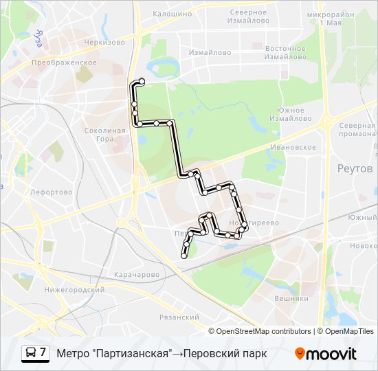Автобус 7: карта маршрута