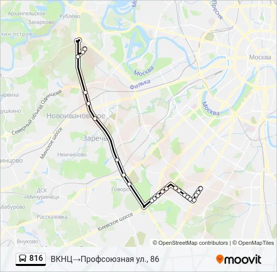 816 Bus Line Map