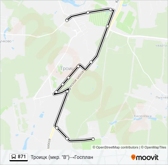 871 Bus Line Map