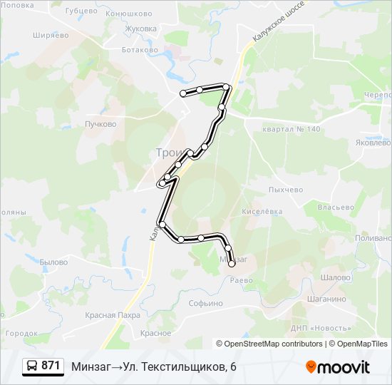 871 bus Line Map