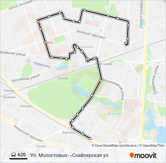 620 Bus Line Map