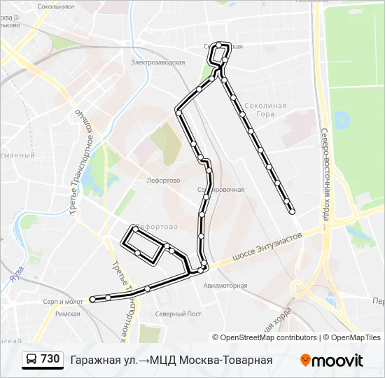730 Bus Line Map