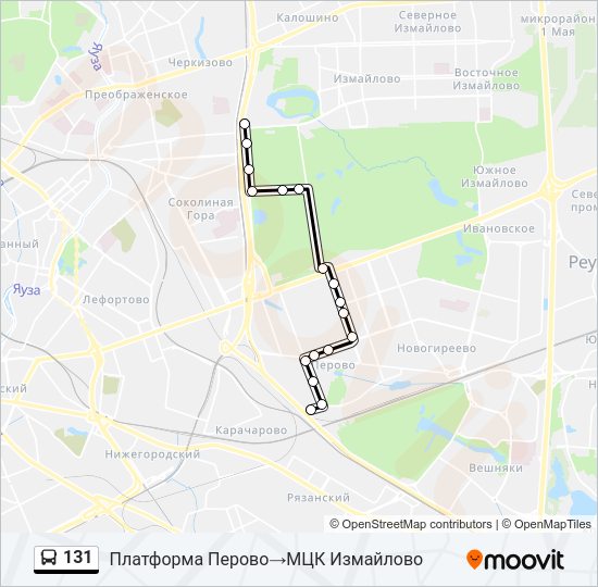 Автобус 131, Москва: маршрут и остановки — 2ГИС