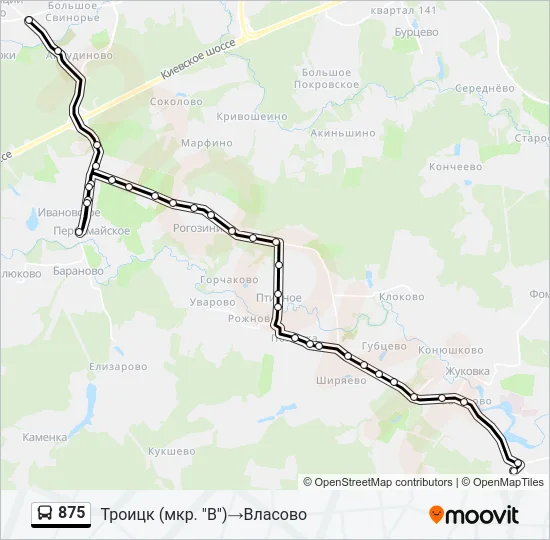 875 Bus Line Map