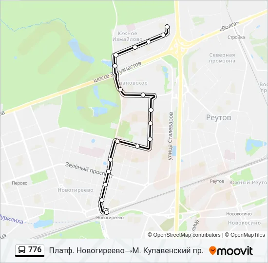Автобус 776: карта маршрута