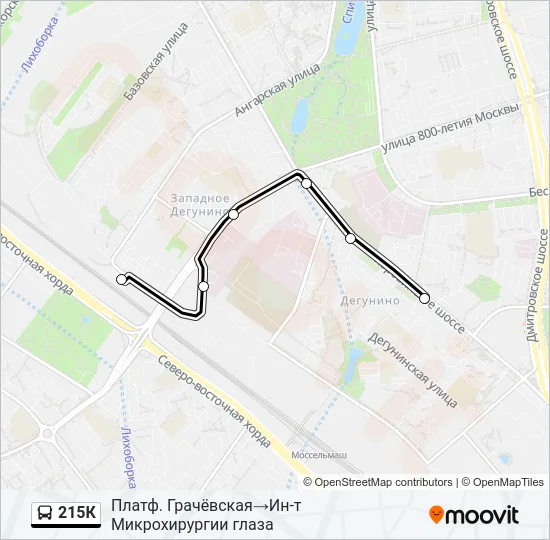 215К Bus Line Map