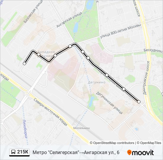 215К bus Line Map