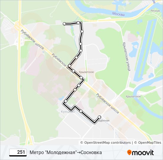 Автобус 251 маршрут остановки