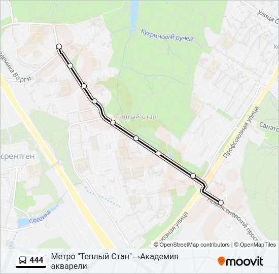 444 bus Line Map