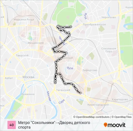 40 Bus Line Map