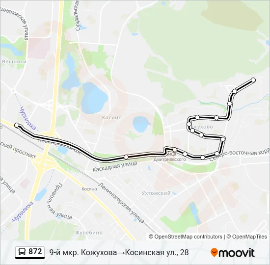 872 Bus Line Map