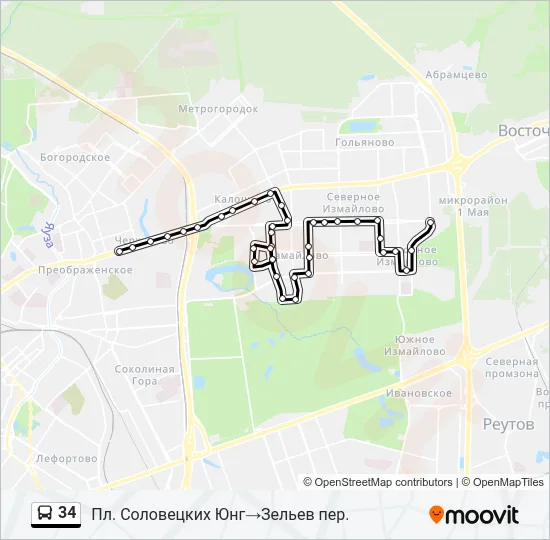 34 Bus Line Map