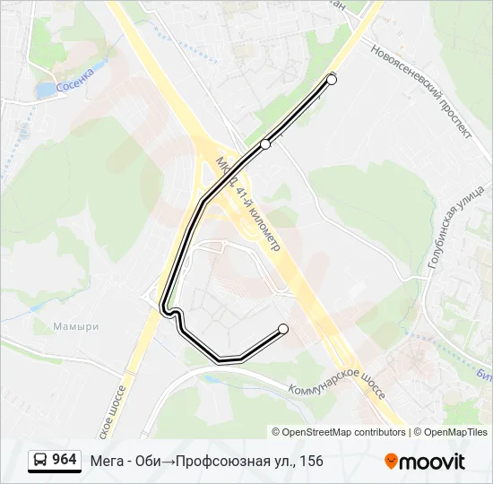 964 Bus Line Map