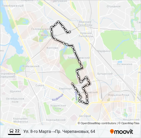 22 Bus Line Map