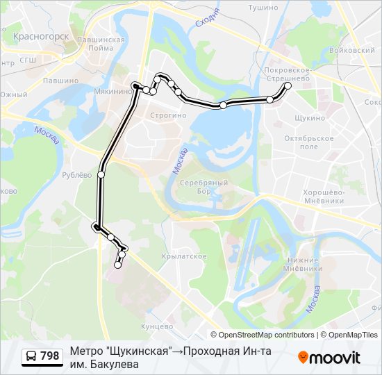 Автобус 798: карта маршрута