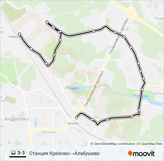 Автобус З-3: карта маршрута