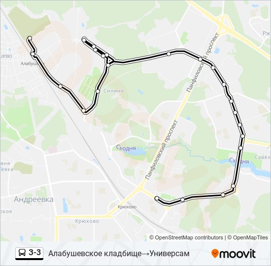Автобус З-3: карта маршрута