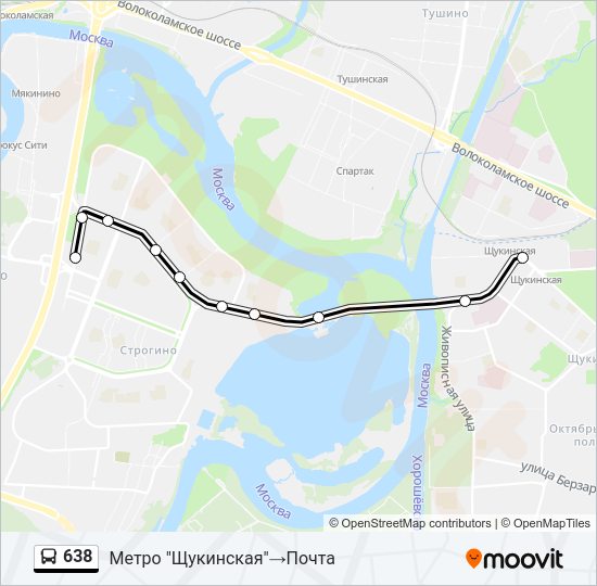 Автобус 638: карта маршрута