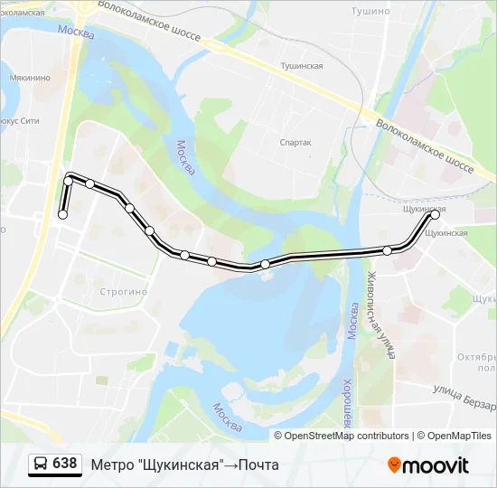 Автобус 638: карта маршрута