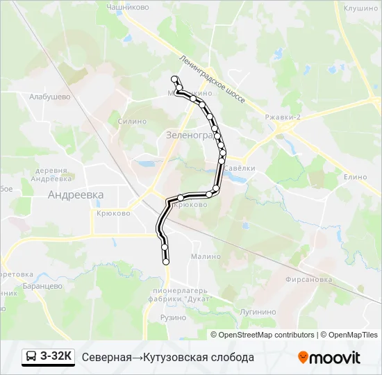 Автобус З-32К: карта маршрута