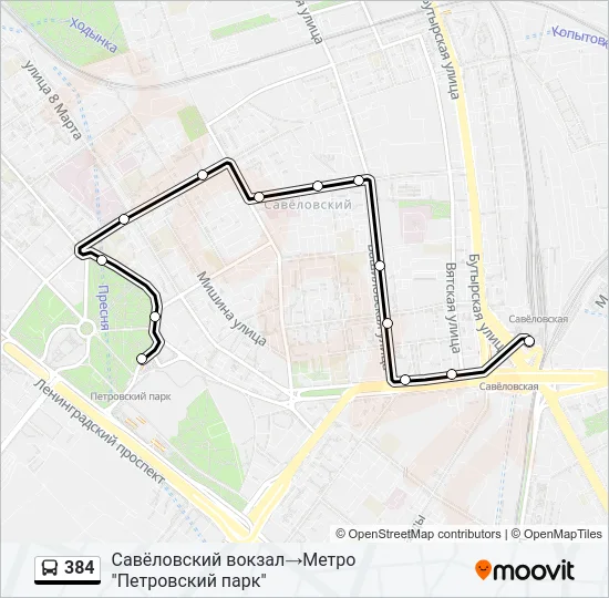 384 Bus Line Map