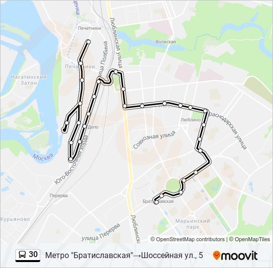 30 bus Line Map