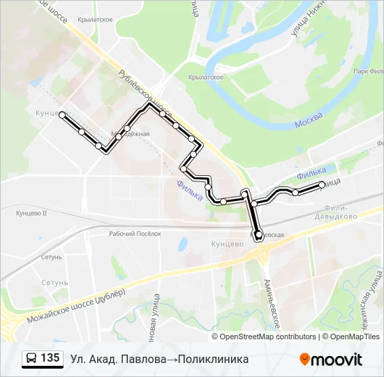 135 Bus Line Map